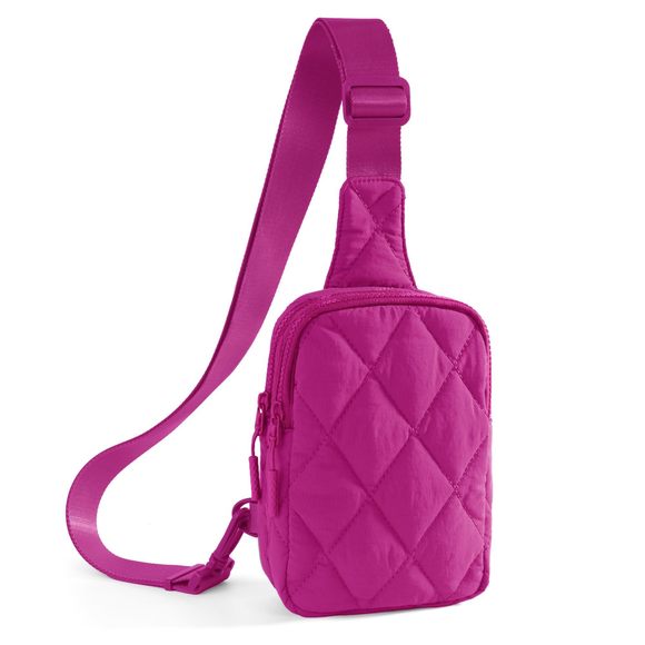 Quilted Puffer Sling Bag Small Backpack Crossbody Chest Bag Fanny xD - Picture 1 of 1